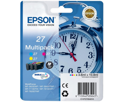 Tusz EPSON 27CMY Multipack-3 3x300str. Cyan, Magenta, Yellow C13T27054012